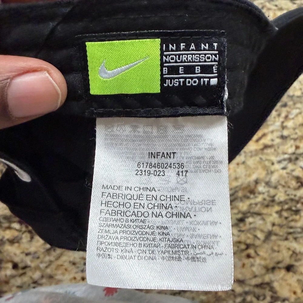 Nike Infant Heritage Swoosh Adjustable Baseball‎ Cap Black 2319-023 Hat Kids